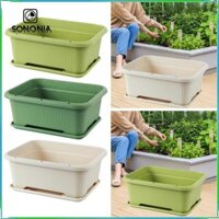 Hộp Hoa Hình Chữ Nhật 28 L Có Khay Trang Trí Sân Vườn Hiên Nhà Trồng Rau