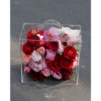 Hộp Hoa Mica Trong Suốt - Hộp Hoa Vali Mica - Hộp Đựng Quà Bằng Mica - Hộp Đựng Hoa, Sen Đá Trong Suốt