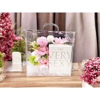 Hộp Hoa Mica Trong Suốt - Hộp Quà Tết Trong Suốt - Hộp Hoa Vali Mica - Hộp Mica Đựng Quà Tết - Hộp Đựng Quà Bằng Mica