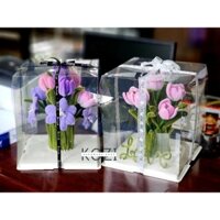 Hộp hoa tulip kẽm nhung handmade quà tặng đẹp sang trọng ấn tượng