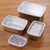 Hộp inox có nắp đựng thực phẩm tủ lạnh hộp size 13,5x6x10,5cm