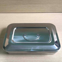Hộp inox đựng dụng cụ y tế, có nắp (10x20)