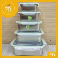 Hộp INOX ĐỰNG THỰC PHẨM NẮP NHỰA - đựng topping trà sữa thực phẩm đông lạnh đủ size