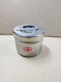 Hộp Inox Tròn Đựng Bông Gòn