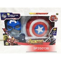 Hộp K- pin nhạc đèn, khiên , mặt nạ Captain america Avengers 6689A1 (hộp)- SP350136
