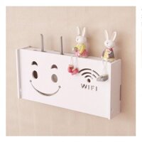 Hộp kệ đựng cục WIFI, kệ đầu thu treo tường bằng nhựa cao cấp Loại 1 họa tiết Hình mặt cười vui vẻ