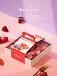 Hộp Kem Dâu Hộp Đựng Bánh Xoài Hộp Bao Bì Mousse Bento Hộp Lớp Gỗ Tiramisu Hộp Dùng Một Lần