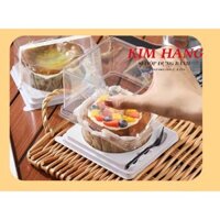 Hộp kèm nĩa đựng bánh size 10cm , hộp đựng bánh cheese custart, đựng bánh bông lan , bánh plan cheese , ... ( S-201 )