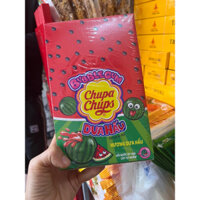 Hộp kẹo cai su thổi chupa chups bubble gum hương dưa hấu( hộp 74v)