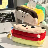 Hộp khăn giấy mới Crayon Shin-chan Doraemon, đồ chơi nhồi bông, làm mát không khí ô tô, hộp lưu trữ nội thất ô tô, hộp đựng khăn giấy tại nhà
