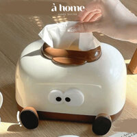 Hộp Khăn Giấy Vuông Mắt To Chân Xoè Vô Tri - Hộp Đựng Khăn Giấy