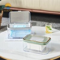 Hộp khăn ướt LARGLO có tấm lò xo, Hộp đựng khăn ướt bằng nhựa chống bụi, Hộp đựng mặt nạ dung tích lớn treo tường đa chức năng để bàn