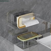 Hộp khăn ướt STYLEAVENUE có đĩa lò xo, Hộp đựng khăn ướt dung tích lớn bằng nhựa, Hộp đựng khăn giấy treo tường chống bụi hiện đại Phòng tắm