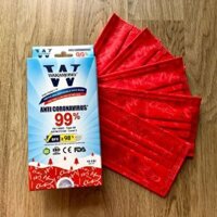 [hộp] khẩu trang wakamono (4 lớp, hộp 10 cái) - mẫu giáng sinh (màu đỏ)