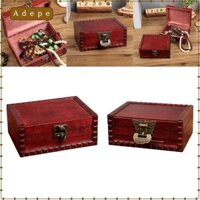 Hộp Kho Báu Trang Trí Nhà Có Khóa Trượng Hộp Trang Sức Trang Trí Để Bàn Trang Sức Quà Tặng Hộp Bảo Quản Gỗ Hộp Đựng Đồ