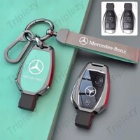 Hợp Kim Kẽm Chìa Khóa Xe Móc Khóa Nappa Da Bò Da Thật Chính Hãng TPU Bảo Vệ Cho Xe Mercedes Benz CLS CLA GL R SLK AMG A B C S Class W176 W246 W204 Phụ Kiện Giá Đỡ Từ Xa