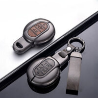 Hợp Kim Kẽm Da Bò Chính Hãng Chìa Khóa Ô Tô Thông Minh Fob Bao Da Vỏ Dây Xích Cho Xe BMW MINI COOPER S ONE JCW CLUBMAN COUNTRYMAN F54 F55 F56 F57 F60 Móc Khóa Bảo Vệ Từ Xa