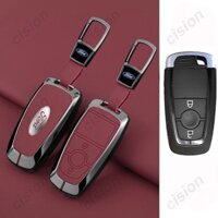 Hợp Kim Kẽm Da Thật Chính Hãng Từ Xa Thông Minh Chìa Khóa Ô Tô Fob Vỏ Bao Đựng Dây Xích Bảo Vệ Cho Xe Ford Ranger Sprot Wildtrak Raptor F150 Everest Expedition Bronco Mustang F-150 Edge