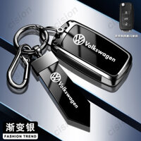 Hợp Kim Kẽm Gương Bóng Chuyển Đổi Chìa Khóa Xe Ô Tô Bao Lật Gấp Chìa Khóa Từ Xa Fob Vỏ Móc Khóa Cho Xe Volkswagen VW Golf Polo Beetle Scirocco Tiguan Jetta Santana Touran Caddy