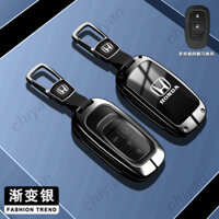 Hợp Kim Kẽm Gương Bóng Chuyển Đổi Từ Xa Xe Thông Minh Chìa Khóa Vỏ Móc Khóa Phụ Kiện Dành Cho Xe Honda Tất Cả Mới Civic FE RS CRV HRV 2022-2024 HRV CRV Accord TPU Bảo Vệ Giá Đỡ