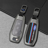 Hợp Kim Kẽm Sợi Carbon Da Filt Chìa Khóa Xe Ô Tô Bao Dây Xích Gấp Từ Xa Fob Vỏ Giá Đỡ Bảo Vệ Móc Khóa Túi Dành Cho Xe Ford Ranger Wildtrak Everest Mondeo Ecosport Escort F150