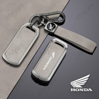 Hợp Kim Kẽm Vỏ Chìa Khóa Xe Ô Tô Bao Từ Xa Fob Retro Màu Xám Chính Hãng Nút Da Bảo Vệ Cho Xe Honda PCX Adv 150 Forza 300 350 Sh125 Airblade 125 C125 Super Cub Scooter Vario 150