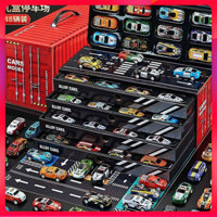 Hợp kim lưu trữ xe container Hộp Quà Tặng Bộ đồ chơi mô hình Xe Tải Sắt kéo lại Quà Tặng trẻ em