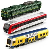 Hợp kim nhỏ kéo dài đường sắt cao tốc Harmony EMU tàu điện ngầm Retro hơi nước màu xanh lá cây xe lửa mô hình đồ chơi trẻ em