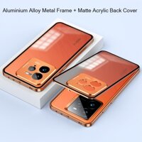 Hợp Kim Nhôm Khung Kim Loại Ốp điện thoại Cho Realme GT 7 Pro 5G Ốp điện thoại Acrylic Mờ Ốp điện thoại Bảo Vệ Ống Kính Máy Ảnh Vỏ Funda Capa