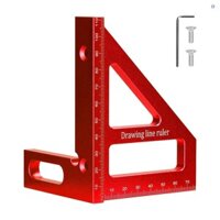 Hợp kim nhôm Thước đo nhiều góc Chế biến gỗ Vuông Protractor 45° 90° Miter Triangle-Ruler Utility Scribing Gauge Công cụ đo bố trí đa chức năng cho kỹ sư Cá chép