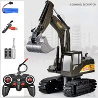 Hợp kim quá khổ điều khiển từ xa máy xúc không dây kỹ thuật xe đào móc máy sạc máy xúc đồ chơi cậu bé