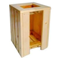 Hộp lá gỗ sơn bóng chịu nước, chân có vít inox
