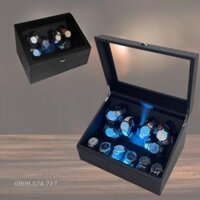 Hộp Lên Dây Cót Đồng Hồ 6 Xoay 6 Trưng Bày Có Đèn LED