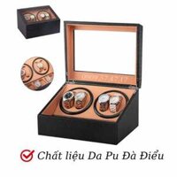 Hộp Lên Dây Cót Đồng Hồ Cơ 4 Xoay 6 Tĩnh Da Đà Điểu