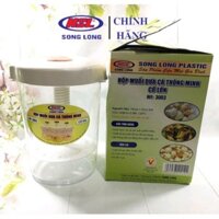 Hộp (lọ) muối dưa cà bằng nhựa Việt Nhật -Song Long có đế xoay nén trực tiếp trong bình