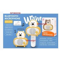 Hộp loa micro pin tay cầm gấu + sạc usb, C575-09-A