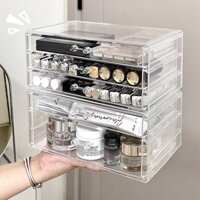 Hộp lưu trữ acrylic, loại ngăn kéo để bàn son môi chống bụi, tủ đựng quần áo, mỹ phẩm trong suốt, giá đựng sản phẩm chăm