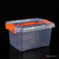Hộp lưu trữ bán buôn xuyên biên giới trong suốt, hộp lưu trữ quần áo dung tích lớn, hộp nhựa dày, đồ chơi cầm tay có nắp di chuyển