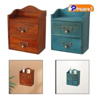 Hộp lưu trữ bằng gỗ Bàn sắp xếp với 2 ngăn kéo treo tường Phong cách cổ điển