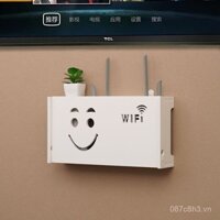 Hộp lưu trữ bộ định tuyến không dây gắn tường không cần khoan, kệ WiFi trang trí mèo, hộp che, hộp set-top, giá đỡ