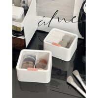 Hộp lưu trữ bọt biển làm đẹp, đa chức năng, có nắp, chống bụi, hộp đựng bông trang điểm, que bọt biển, bông phấn mỹ phẩm