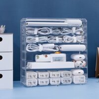 Hộp lưu trữ cáp dữ liệu gia đình Phân vùng có thể tháo rời Công suất lớn Bộ sạc điện Công cụ tổ chức Hộp quản lý cáp để bàn