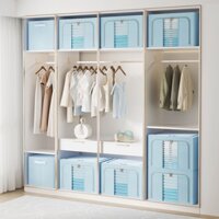 Hộp lưu trữ có thể gập lại 24L Hộp sắp xếp tủ quần áo dung tích lớn có khóa kéo kép cho phòng khách