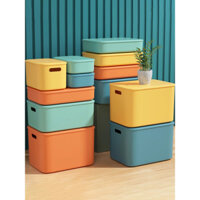 Hộp lưu trữ để bàn có nắp, hộp nhựa đa năng, hộp lưu trữ hình chữ nhật cho văn phòng tại nhà