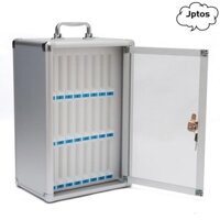 Hộp lưu trữ điện thoại cửa trong suốt JPTOS, Hộp lưu trữ điện thoại hợp kim nhôm Acrylic hợp kim nhôm có thể khóa, thực tế được thực hiện bằng tay 6 / 12 / 36 / 48 khe cắm Tủ lưu trữ Điện thoại di động