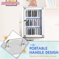 Hộp lưu trữ điện thoại cửa trong suốt SINOVISTA, Hộp lưu trữ điện thoại hợp kim nhôm Acrylic hợp kim nhôm có thể khóa, 6 / 12 / 36 / 48 khe cắm được mang theo bằng tủ lưu trữ cầm tay Điện thoại di động