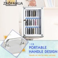 Hộp lưu trữ điện thoại cửa trong suốt ZAOFAHUA, có thể khóa bằng tay Hợp kim nhôm lưu trữ điện thoại, hợp kim nhôm thực tế Acrylic 6 / 12 / 36 / 48 khe cắm Tủ lưu trữ Điện thoại di động