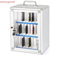 Hộp lưu trữ điện thoại cửa trong suốt AMARGARET, Hộp lưu trữ điện thoại hợp kim nhôm có thể khóa bằng tay 6 / 12 / 36 / 48 khe cắm Tủ lưu trữ Điện thoại di động