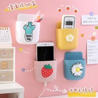 Hộp lưu trữ điều khiển từ xa TV điều hòa, giá treo tường, tổ chức vật phẩm, không cần khoan, giá đỡ điện thoại đầu giường nổi tiếng trên mạng