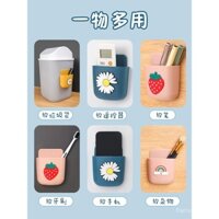 Hộp lưu trữ điều khiển từ xa, giá treo tường cho điều hòa, TV, tổ chức vật phẩm, không cần khoan, giá đỡ điện thoại đầu giường nổi tiếng trên internet